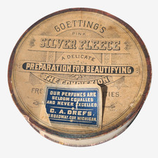 1870s Antique Makeup Powder RARE-IN MUSEUM Charles Drefs Goettings Silver Fleece