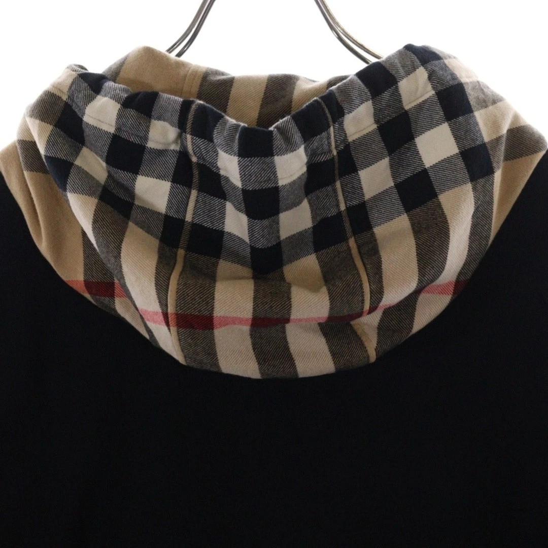 Felpa con cappuccio Burberry check cappuccio cotone zip nero 8060705 usata fbee61
