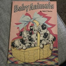 BABY ANIMALS by Ruth E. Newton #916 Whitman 1945     13”x9.5”
