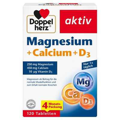 Doppelherz Magnesium + Calcium + D3 - als 237.6 g (1er Pack), Weiß 