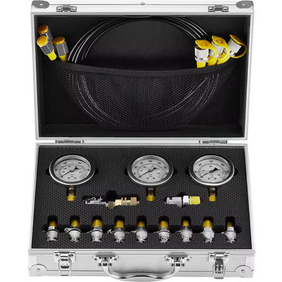 Hydraulic Pressure Test Kit, 250/400/600Bar, 3 Gauges 11 Test Couplings 3 Test H