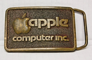 Apple Computer Inc. GRAIL Vintage Original Solid Bronze Belt Buckle Made In USA