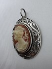 Beautiful Vintage Jez Designer Sterling Silver Filigree Cameo Pendant — photo 3