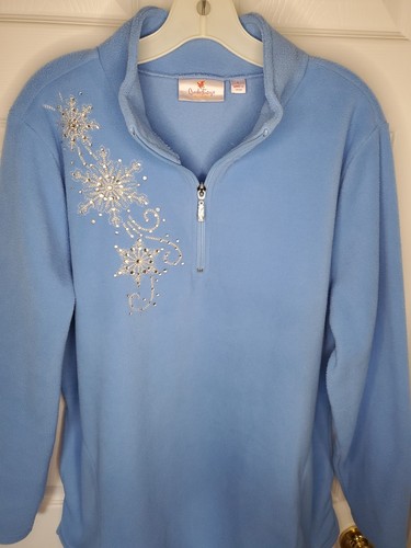 Womens Quacker Factory Fleece Pullover Half Zip Sz L Excellent Condition. - Picture 2 of 7