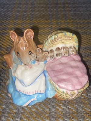 Vintage Beswick England Goldstempel Hunca Munca Maus Beatrix Potter Figur 