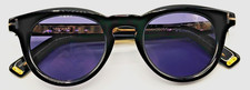 Tom Ford Sunglasses Icon TF1325 01V Black Round Pantos Blue Lens 47-23-145 New