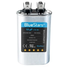 [UL Listed] BlueStars 10 uF ±5% MFD 370/440V CBB65 CBB65A Oval Run Start... 