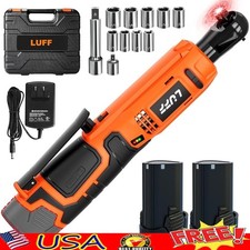 Cordless Ratchet Wrench 3/8 Inch 12V 50Nm Battery LED Light Fast Charge New