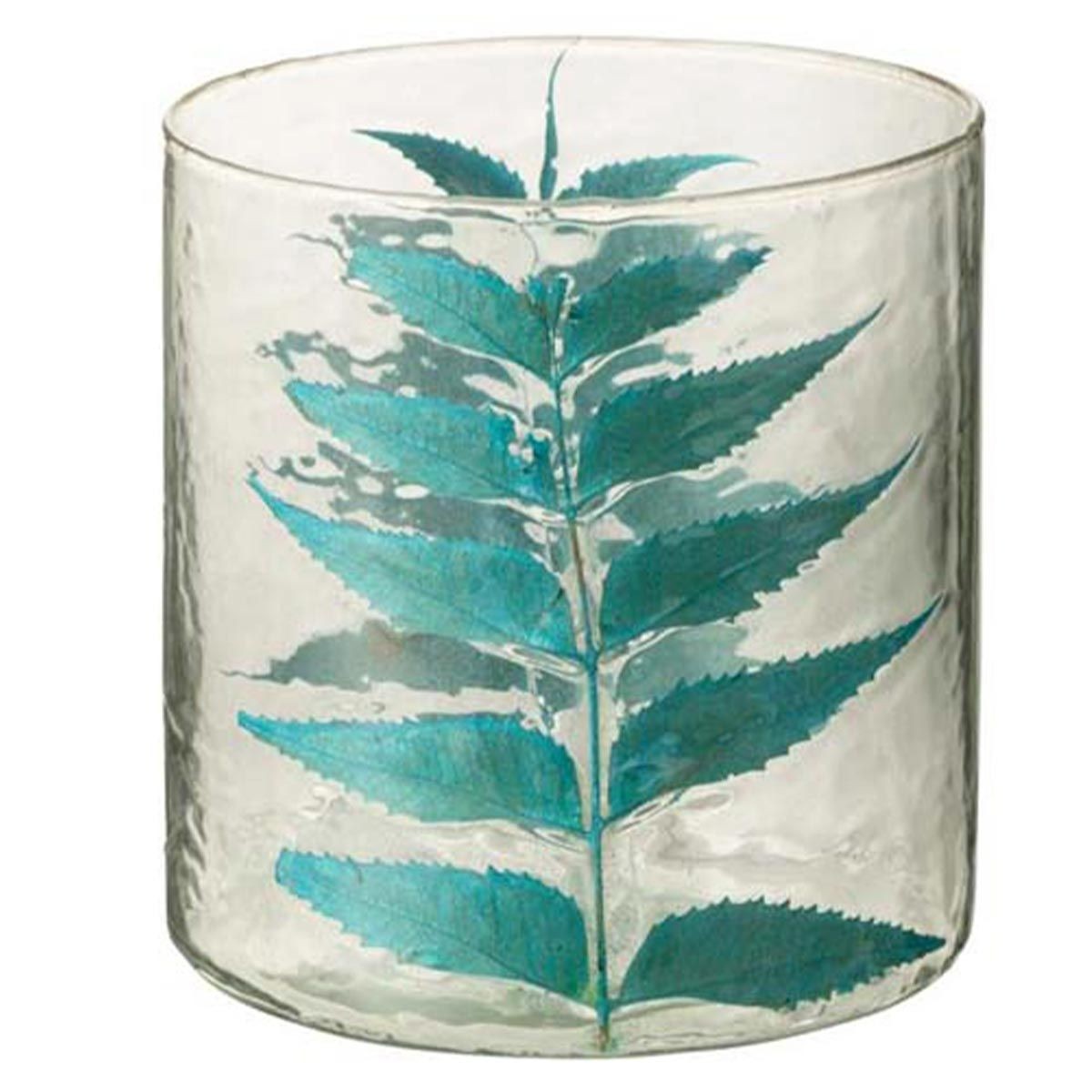 Vase en verre feuille bleu 16cm pour décorer votre table basse de salon avec élégance