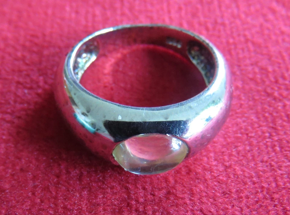 Anello Da Donna In Argento Sterlingo Con Agata Verde - Immagine 2 di 4