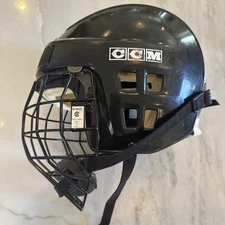Vtg CCM HT1 L Ice Hockey Helmet Large Senior Size 7-7/58 w/matching cage mask