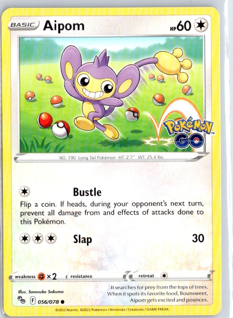 Aipom (056/078) [Pokmon GO] Lightly Played Reverse Holofoil