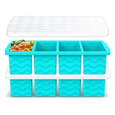 Silicone Freezer Molds for Soup with Lid – 1-Cup Soup Container Style Ice Cub...