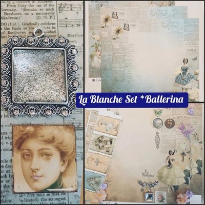  La Blanche Designpapier *Ballerina, Motive, Strassbroschen, Karten u.v.m.
