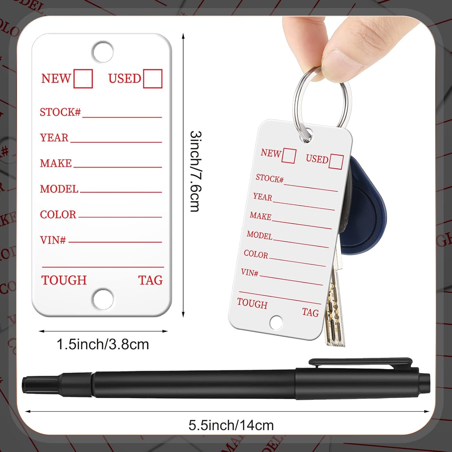 500 Pieces Yexiya Poly Key Tags Plastic Dealership Car Key Tags with Labels