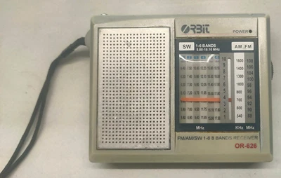 Vintage Orbit Or-626 Weltempfänger Band AM/FM Slim kleine kompakte Batterie AA - Bild 1 von 4