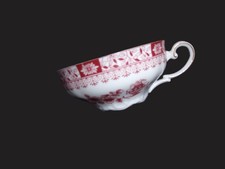 PORZELLAN KAFFEE-TEE-TASSE - CHINA-ROT-SELTMANN