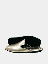 Womens leather slippers Gold Nova - Perfect handmade gift by Saint Shalih