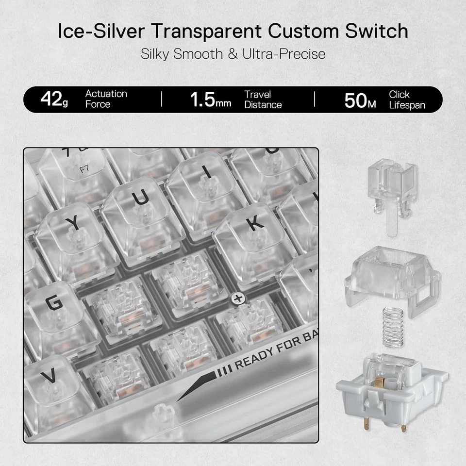 Redragon K617 SE 60% Wired RGB Gaming Keyboard, 61 Keys Compact Full-Transparent - Image 4 of 4