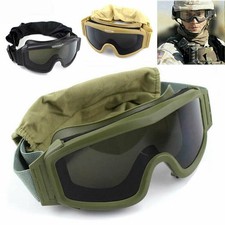 Army Taktische Schutzbrille Milit&auml;rische Schie&szlig;brille 3 Linsen Airsoft Paintball