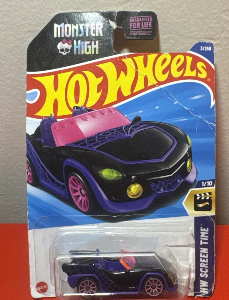ALL NEW Hot Wheels 2025 HW Screens Time # 1/10 Monster High Ghoul Mobile 3/250 - Image 1 of 4