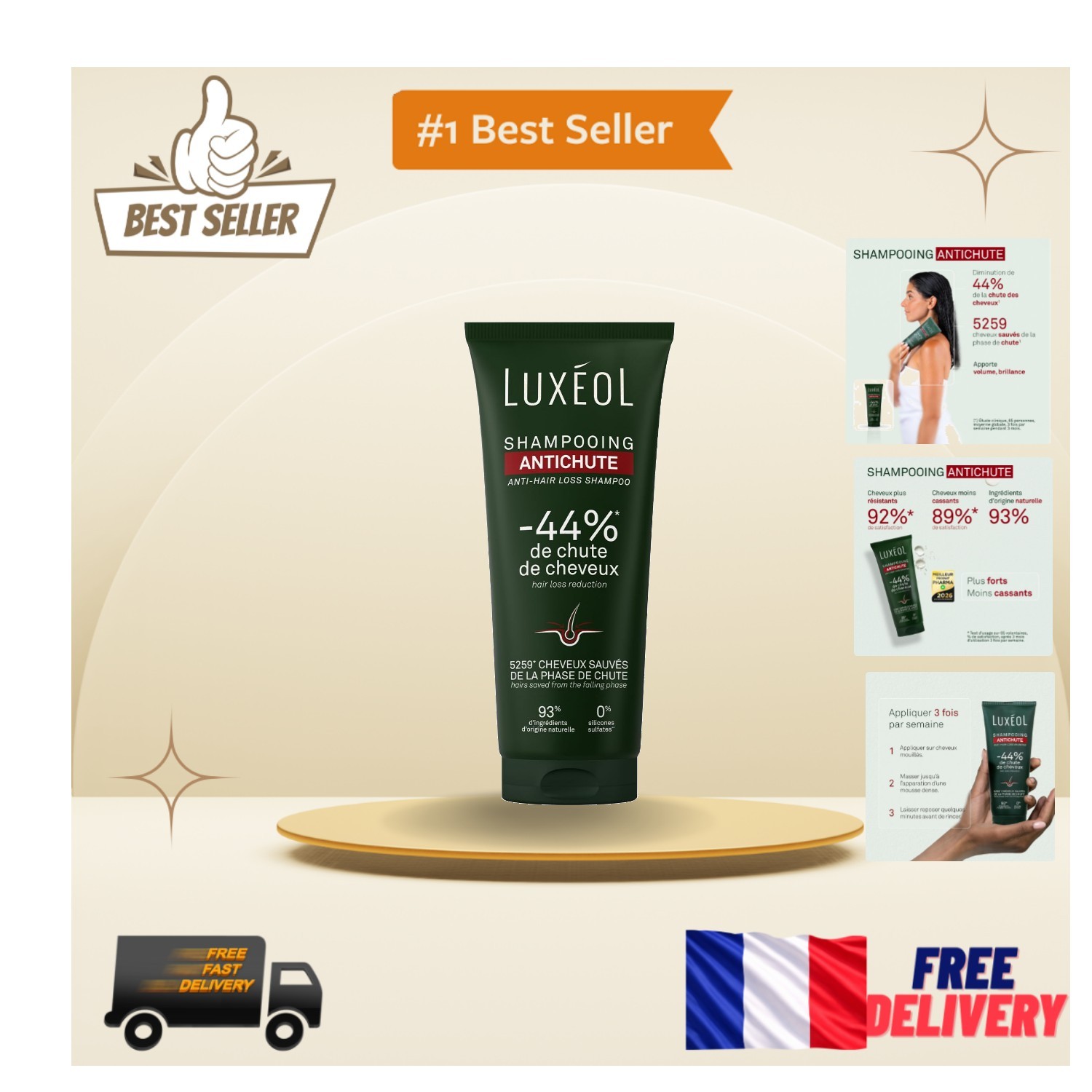 Shampooing antichute à la kératine pure soin capillaire d'exception sans silicone 200ml