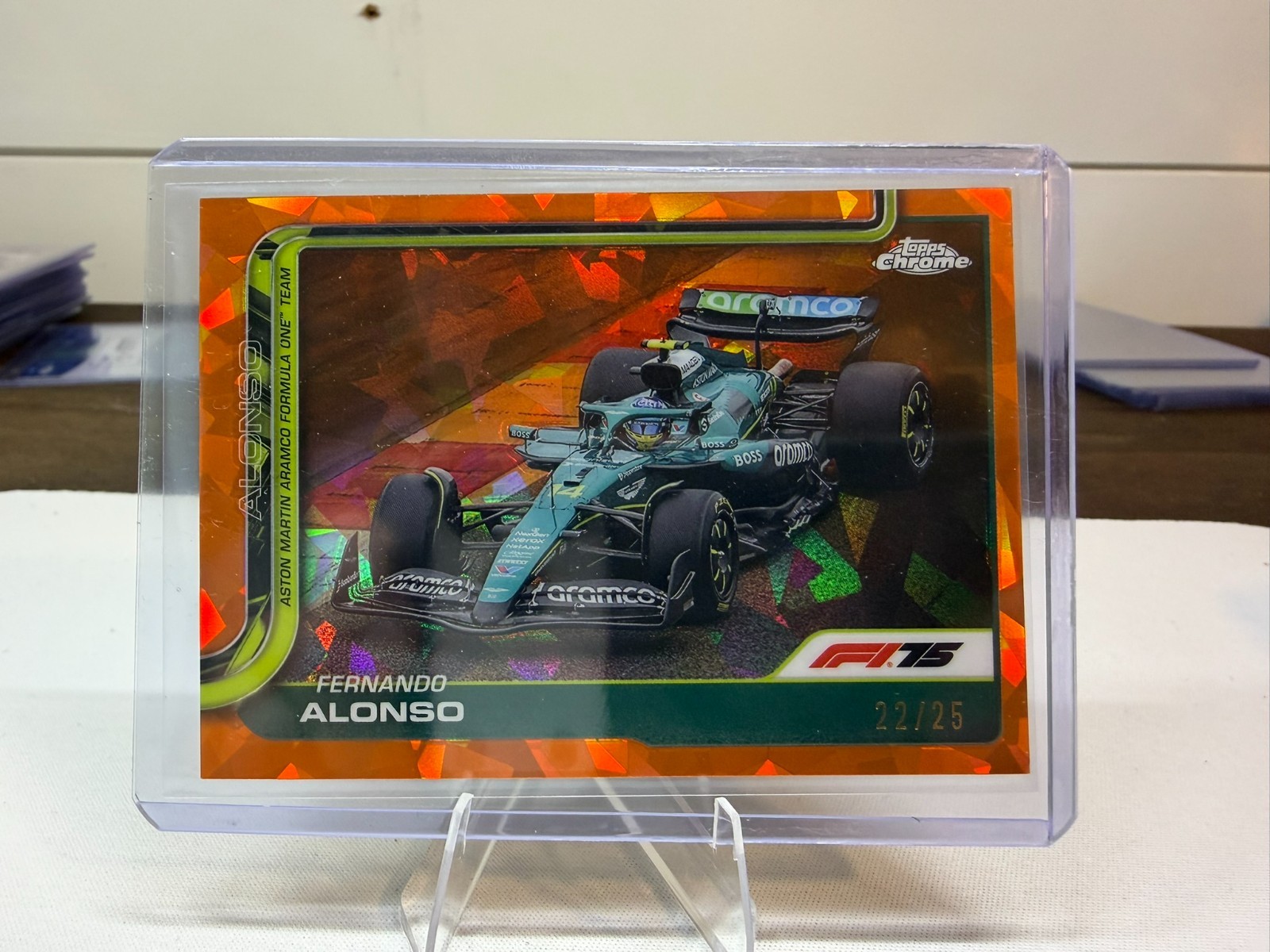 2025 Topps Chrome Sapphire F1 Fernando Alonso #81 Orange 22/25 Aston Martin