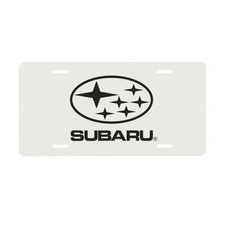 Subaru 12 X 6 Inch Car Ivory White Aluminum Front License Plate Cover
