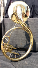 SOUSAPHONE 22"BELL SIZE HORN GOLD POLISH MADE OF PURE BRASS CASE BOX FREE SHIP