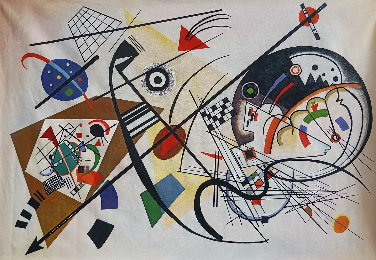 Wassily Kandinsky Transverse Line Abstract Handpainted Oil
