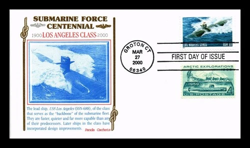 US COVER LOS ANGELES CLASS NAVY SUBMARINES FDC COMBO PANDA CACHET