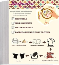 Karpoulra 12 Sheets 8.5"x11" Sticky Water Soluble Embroidery Stabilizer,... 