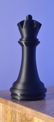 3D-gedruckte große Schachfiguren König Königin und Ritter Ornamente Bücherregal Dekor x3