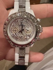 RRP £280 ToyWatch Gems Ladies Watch Pave Crystal Dial and Baguette Crystals Box