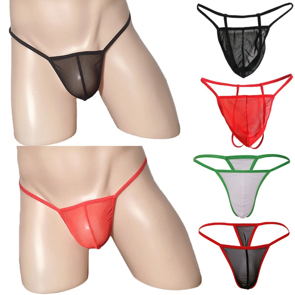 Men's Pouch Low Waist Briefs Thong Underwear Panties Lingerie Size S-XL @ - Image 4 of 4