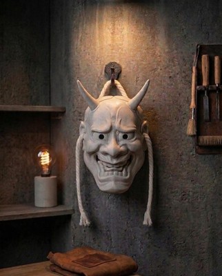 Hannya Mask Wall Art   Premium Japanese Oni & Yokai Sculpture