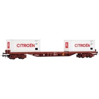 Jouef HJ6310 H0 Flachwagen Typ Rs Mit Containern, Sncf, Ep. Iv, CitroëN H0 + Neu