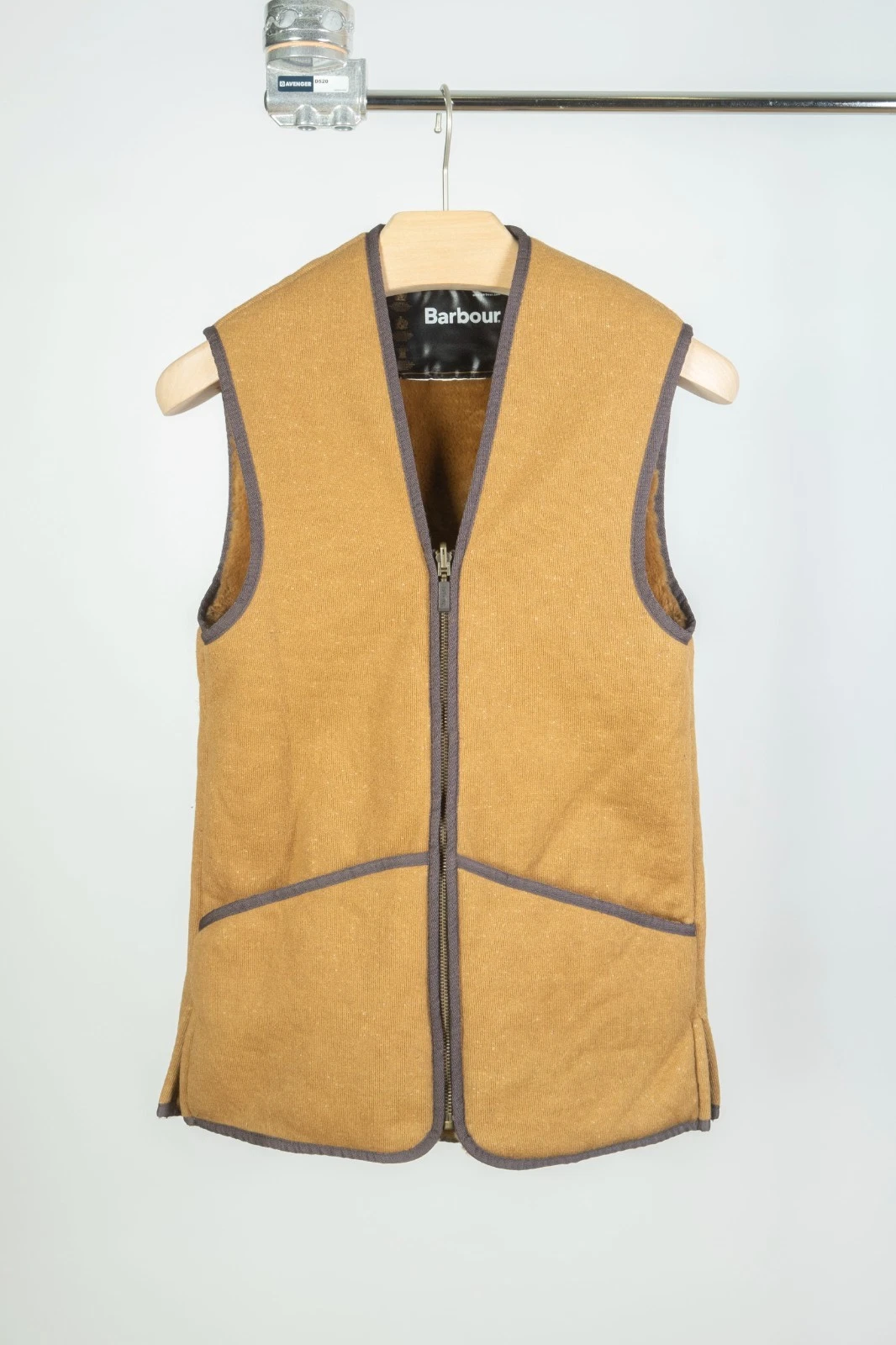 Barbour Warm Pile Lining Liner Brown Vest Gilet Jacket Size XS