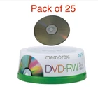 Memorex DVD-RW 4X Speed 4.7GB 120min Rewritable Blank DVD Discs 25 Pack Spindle