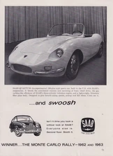 Experimantel 100-plus sports car: SAAB Quantum & SAAB 96 ad  1963