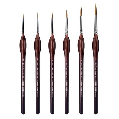 XDT729 Micro Pin Point Paint Brush 6 Pc Set Sizes 00000 to 6 Detail