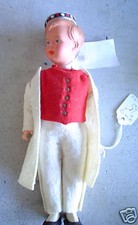 Vintage German Jointed Celluloid Israel Boy Doll 8 1/2" Tall
