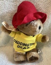 Vintage 1981 Eden Paddington Bear Yellow Sweatshirt Red Hat 10 Plush Toy Used