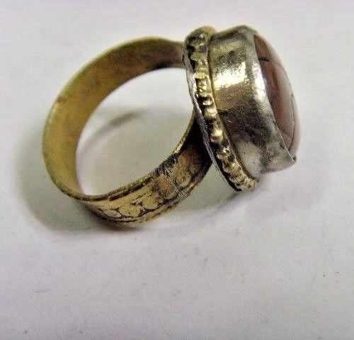 Antiguo anillo nómada tribal étnico años 30 talla 10 festival renacentista 50209 Foto 3 de 4