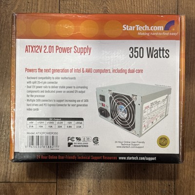 Computer Power Supply PSU StarTech  20/24 Pin ATX12V 2.01 AC 115/230 V 350 Watt