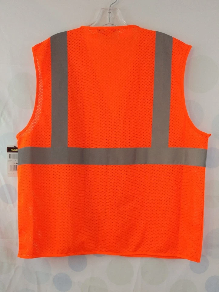 Walls Orange Medium Mesh 3M Reflective Work Construction Safety Class 2 Vest - Image 4 of 4