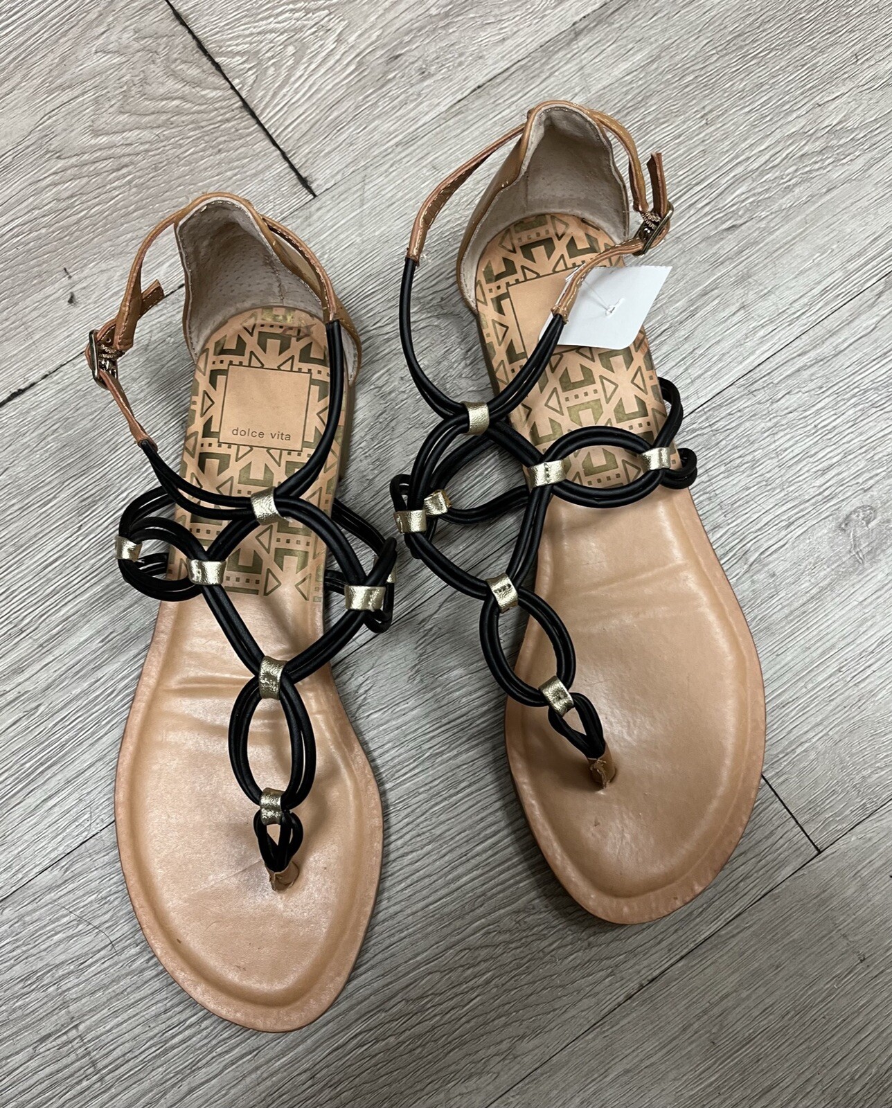 Dolce Vita Womens Flat Strappy Sandals in Sz 8.5 in Brown /Black New | eBay