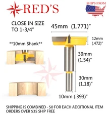 45MM Carbide Tipped Hinge drill bit Jig Boring Hole Saw Cutter Forstner REDS