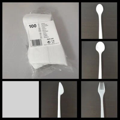 PAPSTAR Einwegbesteck Kaffeelöffel/Löffel/Gabel(Mehrweg)/Messer (Plastik)