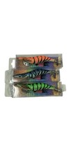 3 Squid Fishing Jig- 5" Long - 3/4 Ounce Super Hooks Multi Bright Colors 